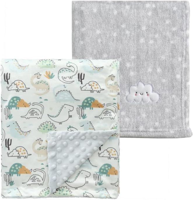 CREVENT Minky Baby Blanket for Girls Boys, Soft Plush Receiving Blanket for Newborns - 76x102cm (Animal)