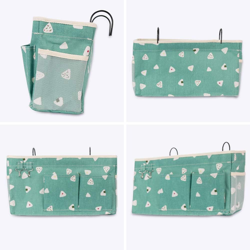 Loghot Bedside Caddy/Bedside Storage Bag Hanging Organizer for Bunk and Hospital Beds,Dorm Rooms Bed Rails,Can be Placed Glasses,Books,Mobile Phones,Keys (Light Pink)