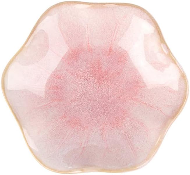 Lotus Leaf Shape Decorative Ring Tray, Small Key Bowl, Ceramic Trinket Tray Jewelry Dish Organizing Necklace Earrings, Home Decoration for Mom Best Friend Sister, Pink.
