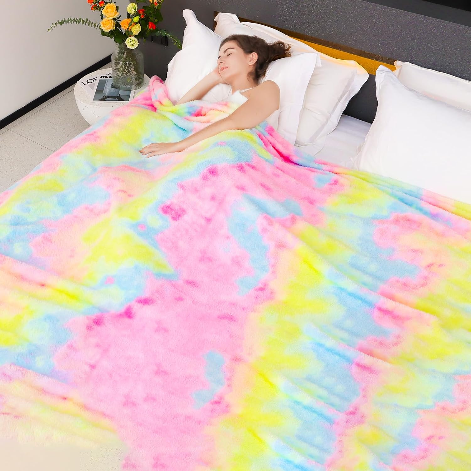 MUGD Blankets Fuzzy Soft Fleece Throw Blanket Cozy Soft Warm Throw Blanket for Bed