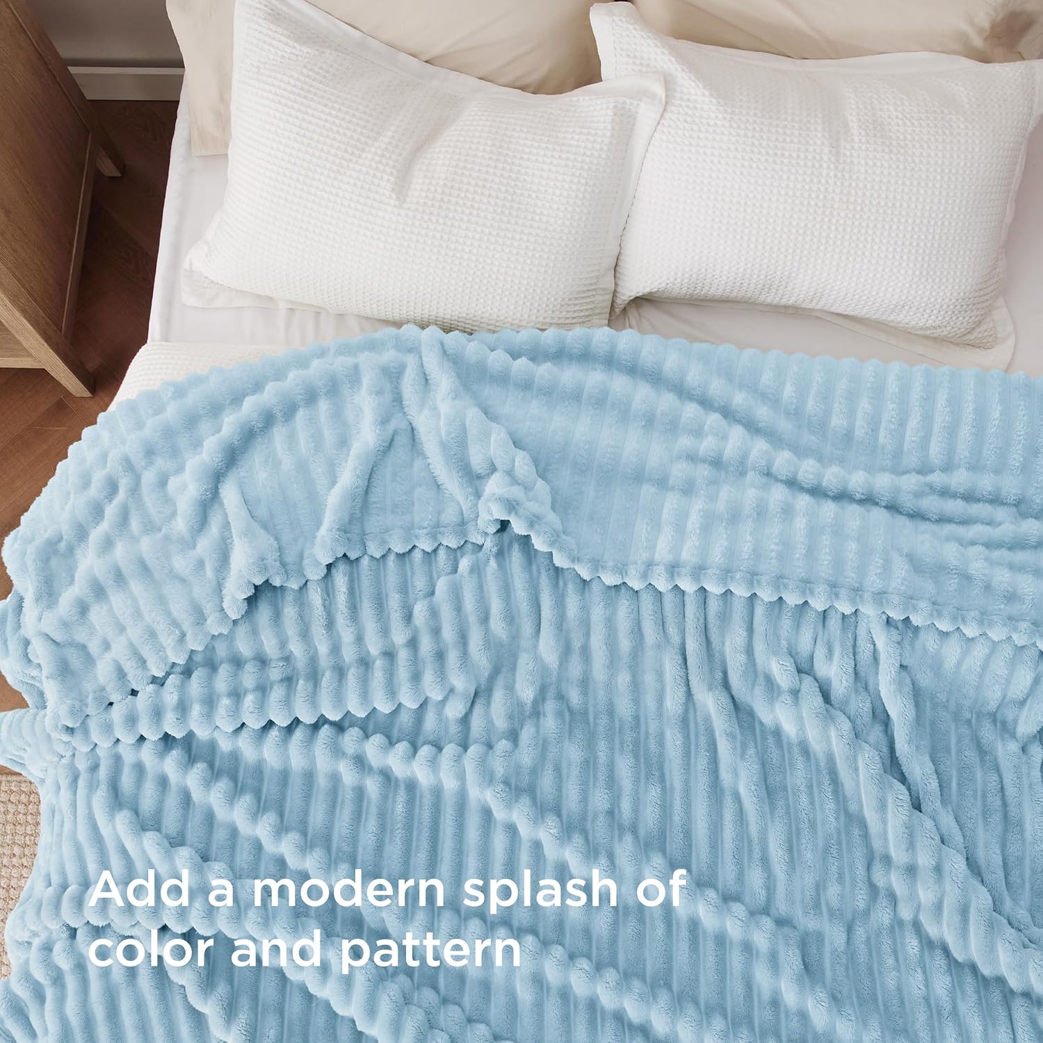 Bedsure Blanket for Couch, Super Cozy Soft Throw Blankets for Women, Cute Small Plush Fleece Throws for Girls, Off White, 50x60 Inches