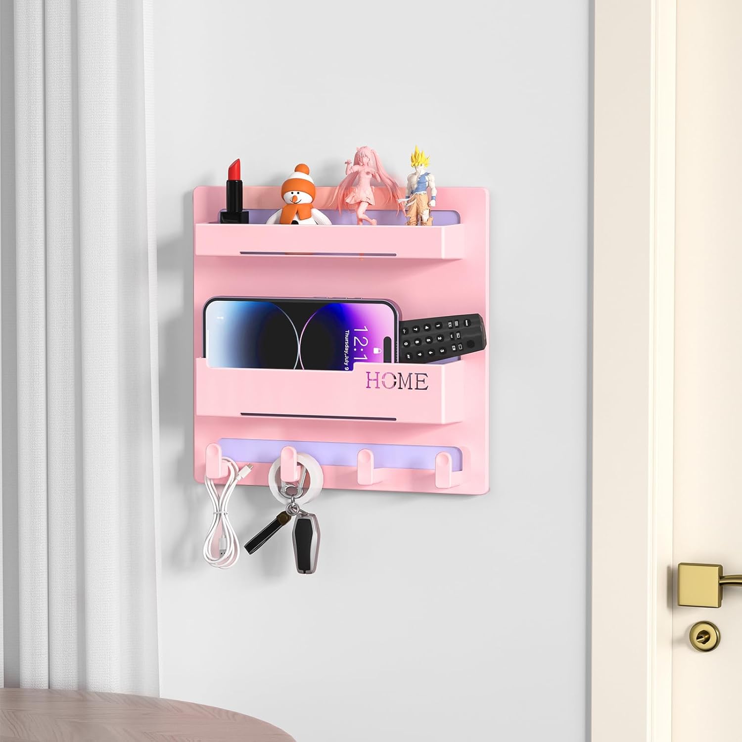 Floating Shelves for Bedside Shelf Accessories Organizer, Wall Mount Self Stick On, Cute Room Decor Aesthetic, Girls Room Decor, Cool Stuff For Bedroom Storage And Organization, Bedside Wall Organizer