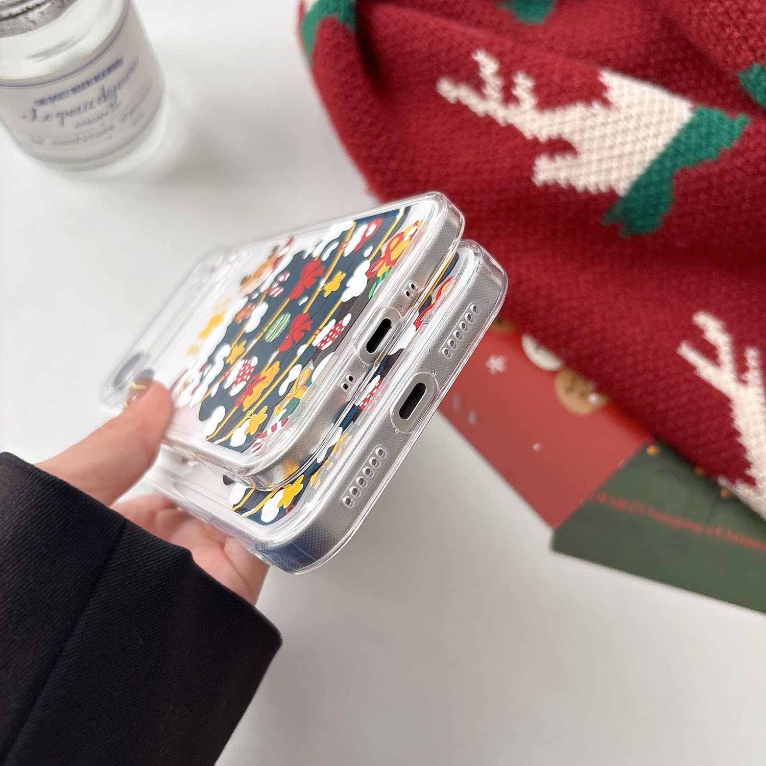 Christmas Phone Case for iPhone 11-17 Cute Merry Christmas Pattern Case Compatible with Magsafe Red Xmas Santa Tree Candy Pattern Cover for Women and Girls - Gingerbread