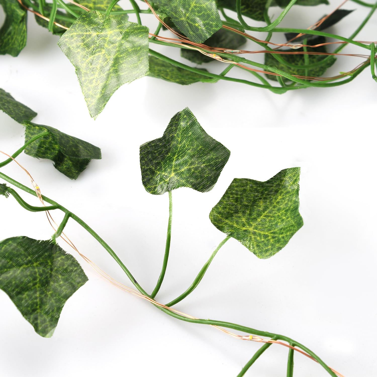 5M 50LED Leaf String Lights,Vine Lights,H HOME-MART Vine Fairy Lights Batteries Powered Green Leaf Garland Maple String Lights for Indoor/Outdoor Decor. Enhance Homes, Gardens, Weddings & More!