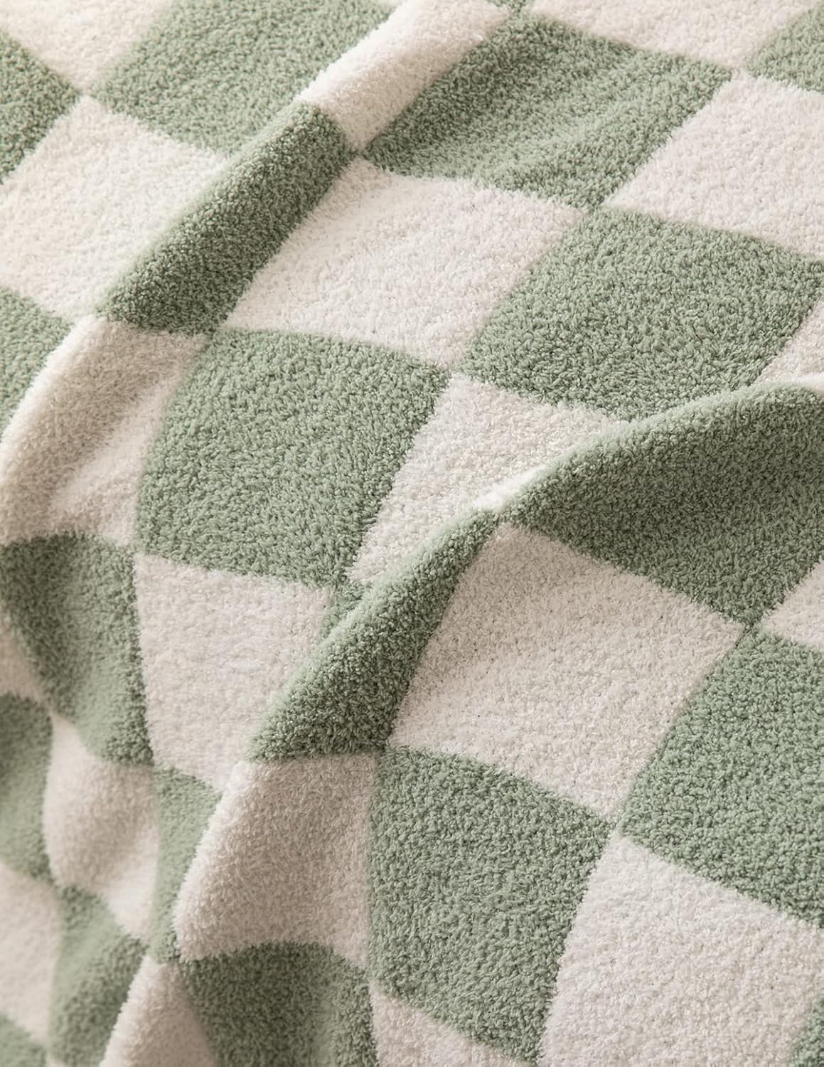 REPRECONF ZASTION Plaid Throw Blanket Ultra Soft Cozy Microfiber Knitted Lightweight Fleece Blanket for Couch Bed Travel Cream 130cm x 150cm