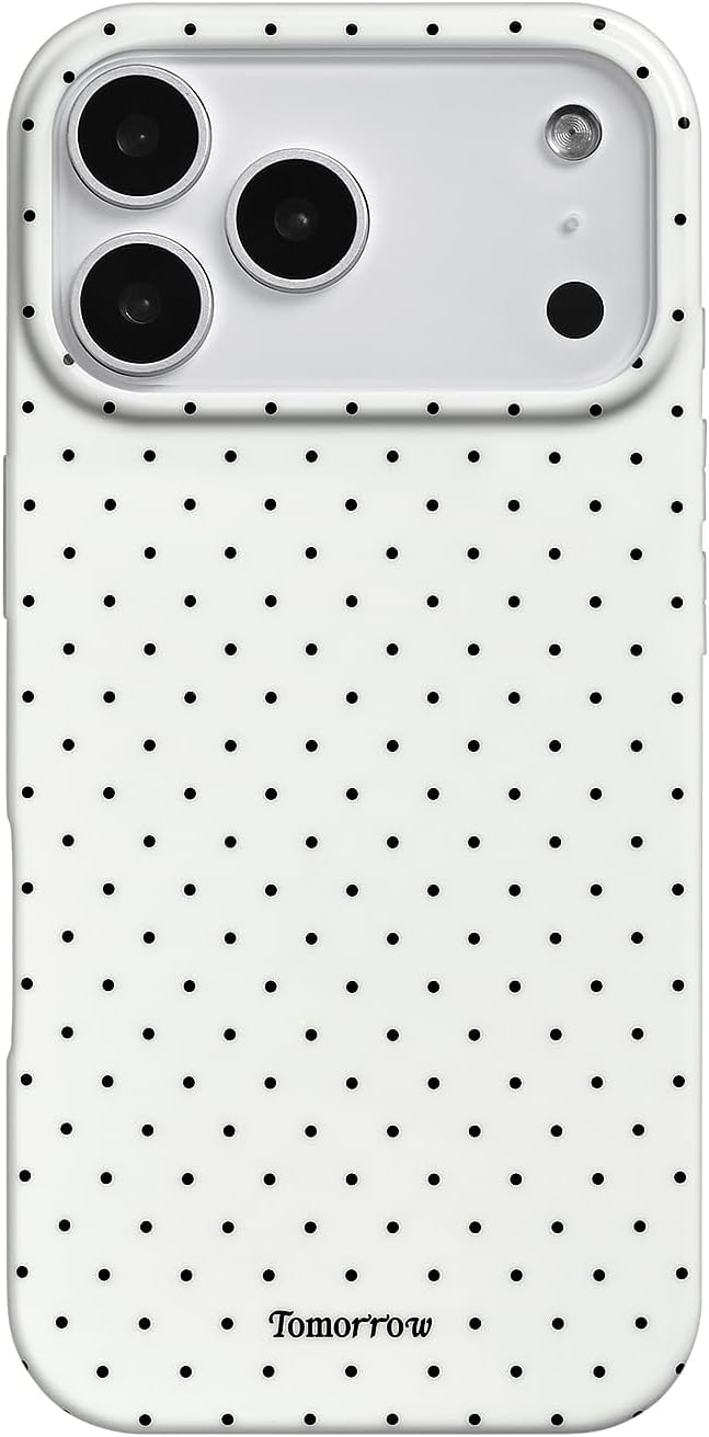Sloveic for iPhone 16 Case with Cute Fashion Polka Dot Aesthetics Design Simple Case for Soft TPU Slim Protection Cover for Women Girls-White