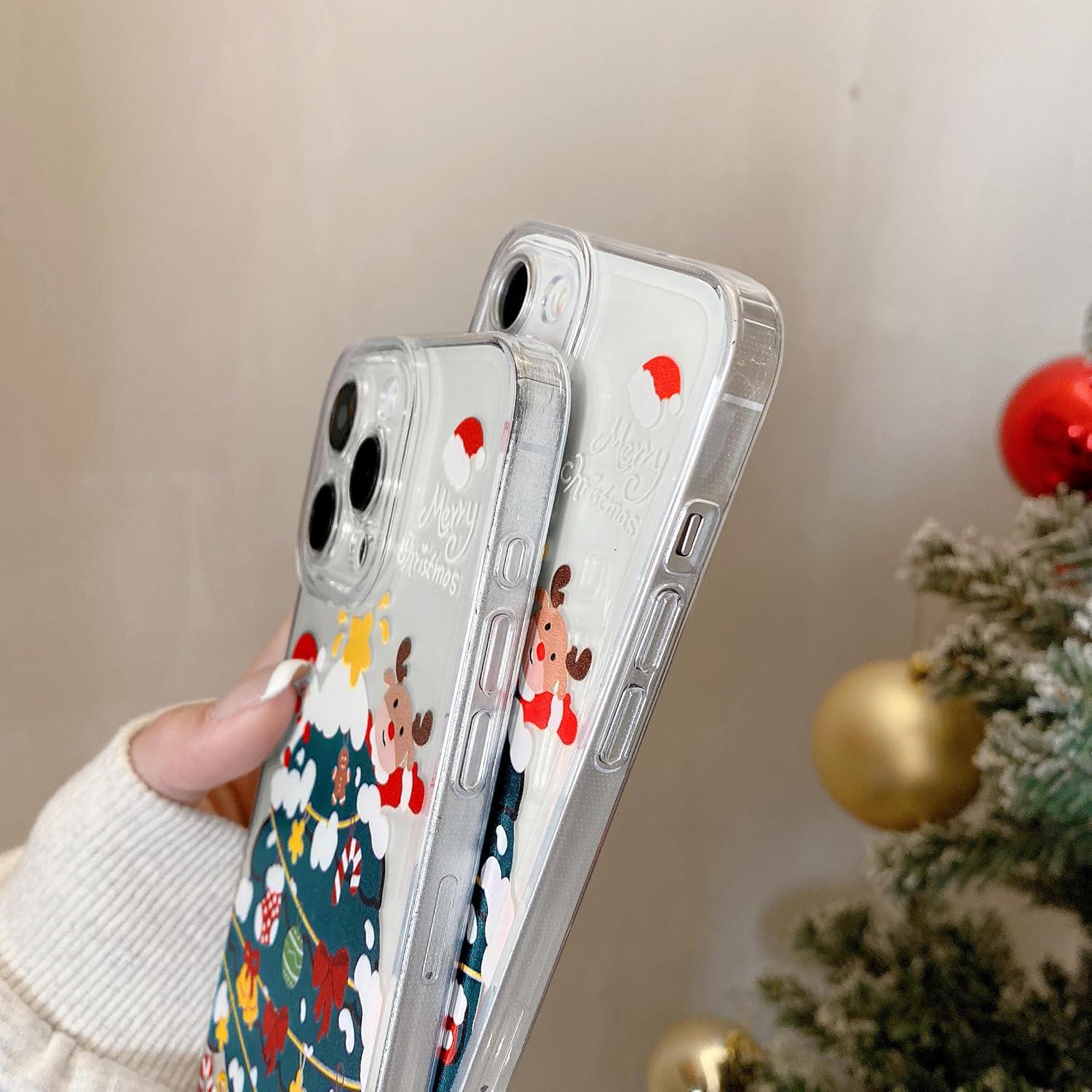 Christmas Phone Case for iPhone 11-17 Cute Merry Christmas Pattern Case Compatible with Magsafe Red Xmas Santa Tree Candy Pattern Cover for Women and Girls - Gingerbread
