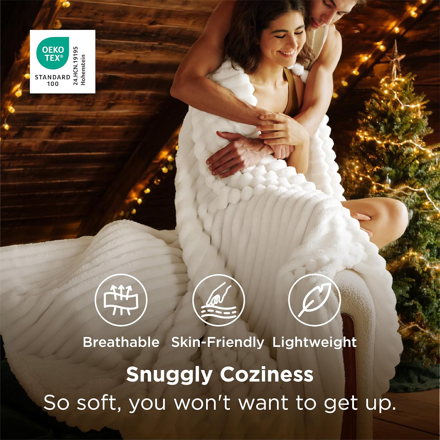 Bedsure Blanket for Couch, Super Cozy Soft Throw Blankets for Women, Cute Small Plush Fleece Throws for Girls, Off White, 50x60 Inches