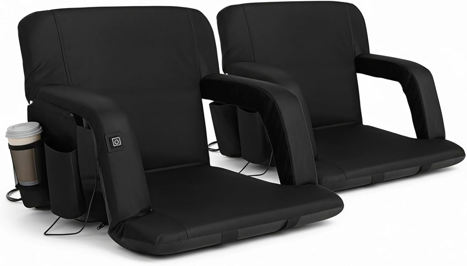 Artiss 2X Floor Chair, Adjustable Futon Lounge Sofa Bed Cushions Recliner Folding Stadium Chairs Cushion Couch Bed Outdoor Bedroom Living Room Furniture, Soft Backrest Easy Carry Space Saving Grey