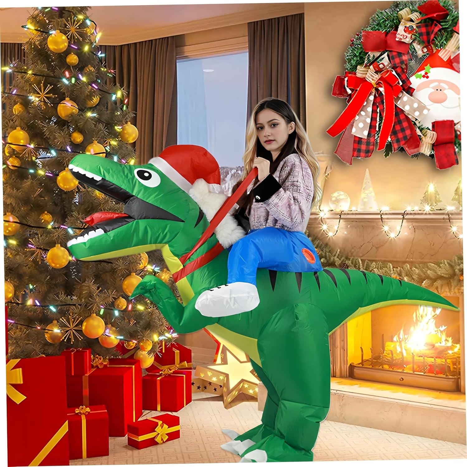 EukaLink Inflatable Christmas Costume Blow Up Funny Costume Suit Unisex Costumes Adult Cosplay Outfit