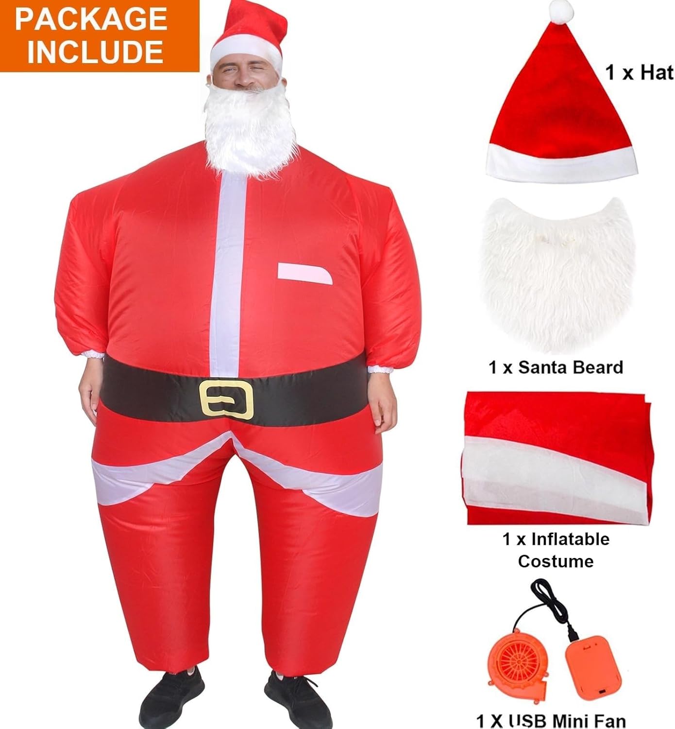 EukaLink Inflatable Christmas Costume Blow Up Funny Costume Suit Unisex Costumes Adult Cosplay Outfit