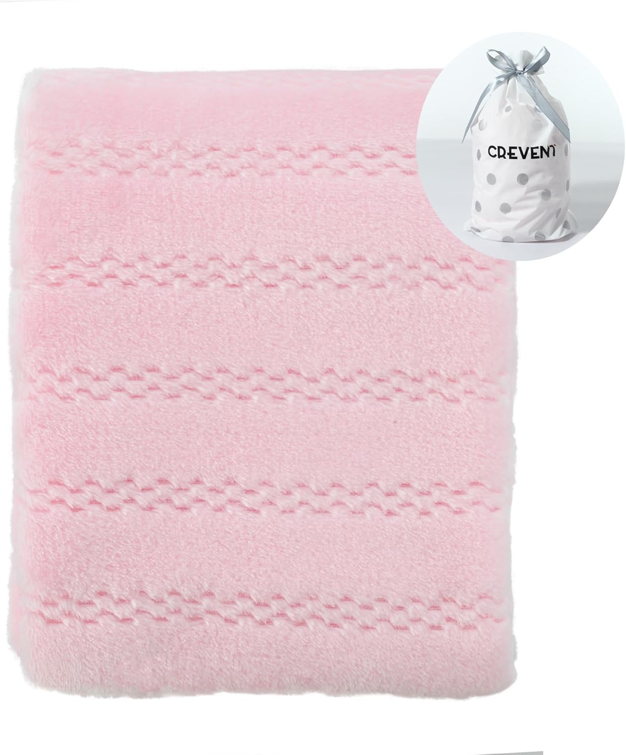 CREVENT Minky Baby Blanket for Girls Boys, Soft Plush Receiving Blanket for Newborns - 76x102cm (Animal)