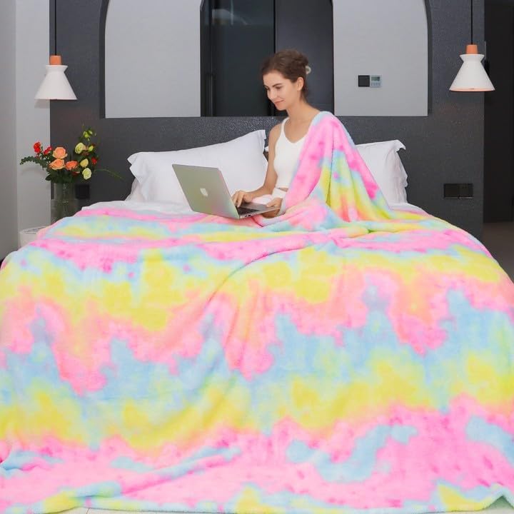 MUGD Blankets Fuzzy Soft Fleece Throw Blanket Cozy Soft Warm Throw Blanket for Bed
