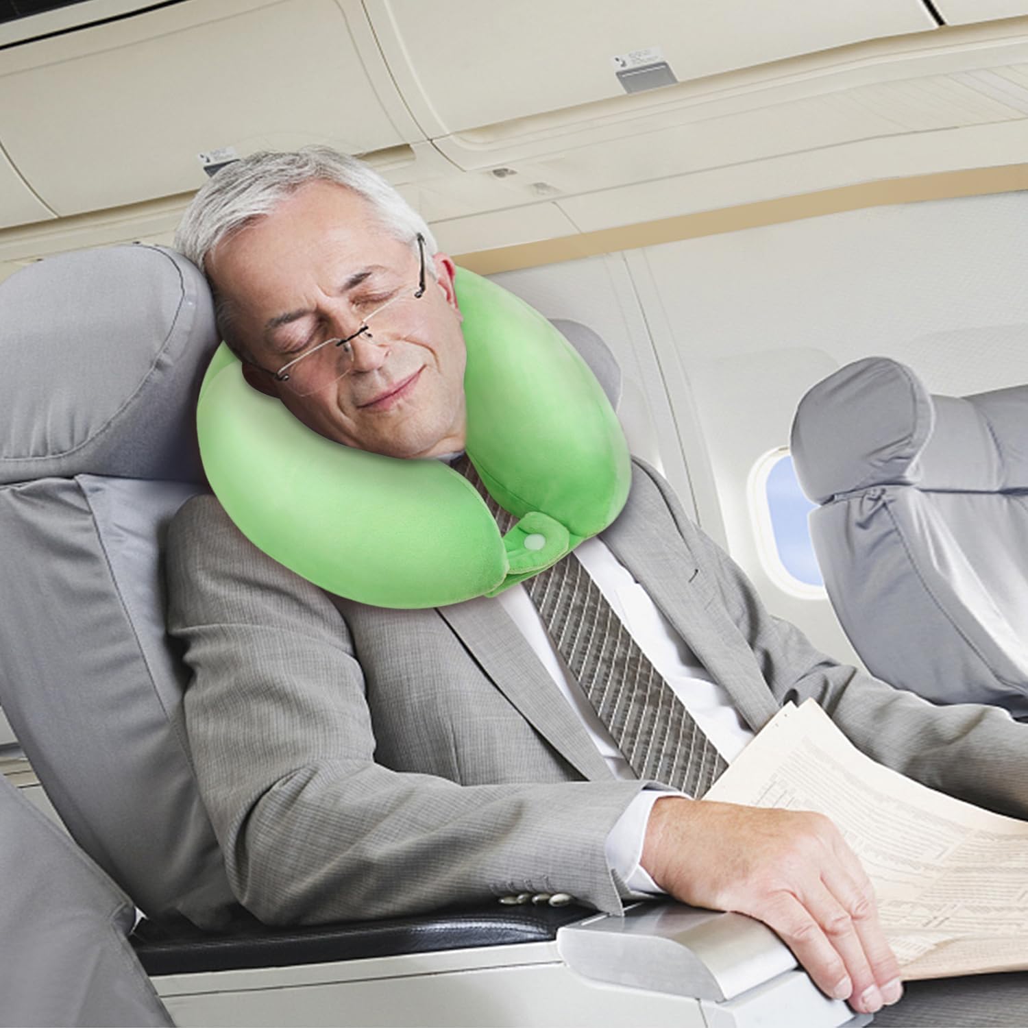 Travel Neck Pillows Adjustable U-Shaped Memory Foam Airplane Pillows Support Headrest and Neck Removable Breathable Neck Pillow for Car Office Home Camping Use Purple Color