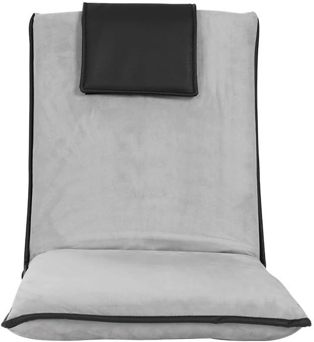 Artiss 2X Floor Chair, Adjustable Futon Lounge Sofa Bed Cushions Recliner Folding Stadium Chairs Cushion Couch Bed Outdoor Bedroom Living Room Furniture, Soft Backrest Easy Carry Space Saving Grey