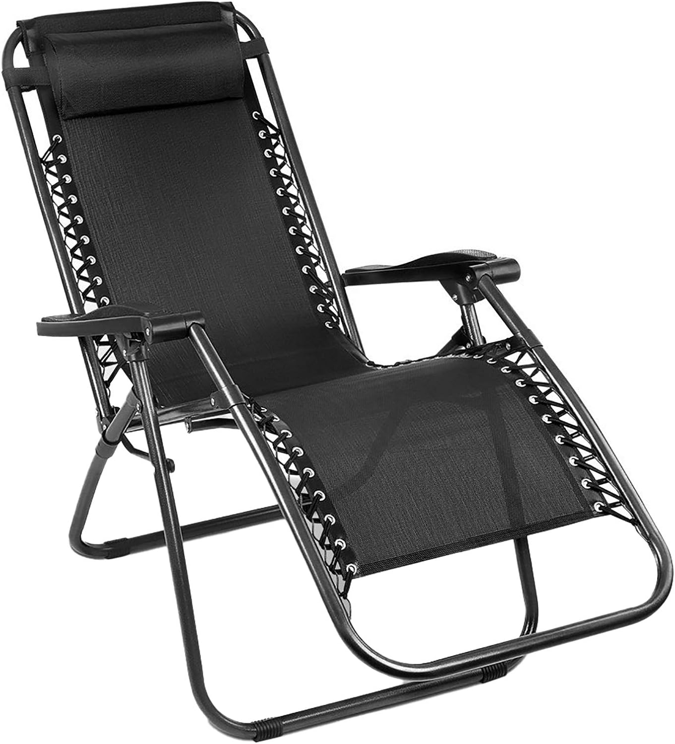 Gardeon Zero Gravity Portable Reclining Lounge Folding Outdoor Camping Beach Chair Black