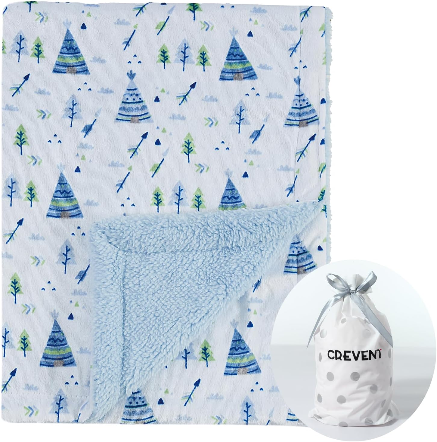 CREVENT Minky Baby Blanket for Girls Boys, Soft Plush Receiving Blanket for Newborns - 76x102cm (Animal)