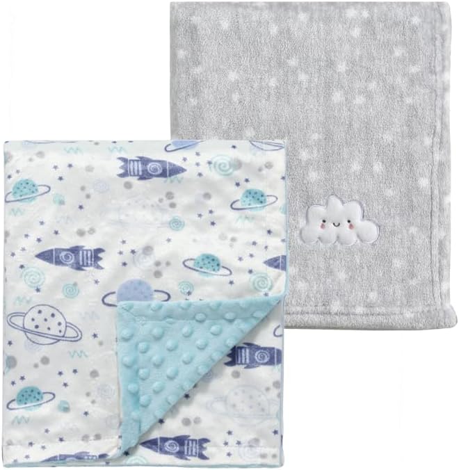 CREVENT Minky Baby Blanket for Girls Boys, Soft Plush Receiving Blanket for Newborns - 76x102cm (Animal)