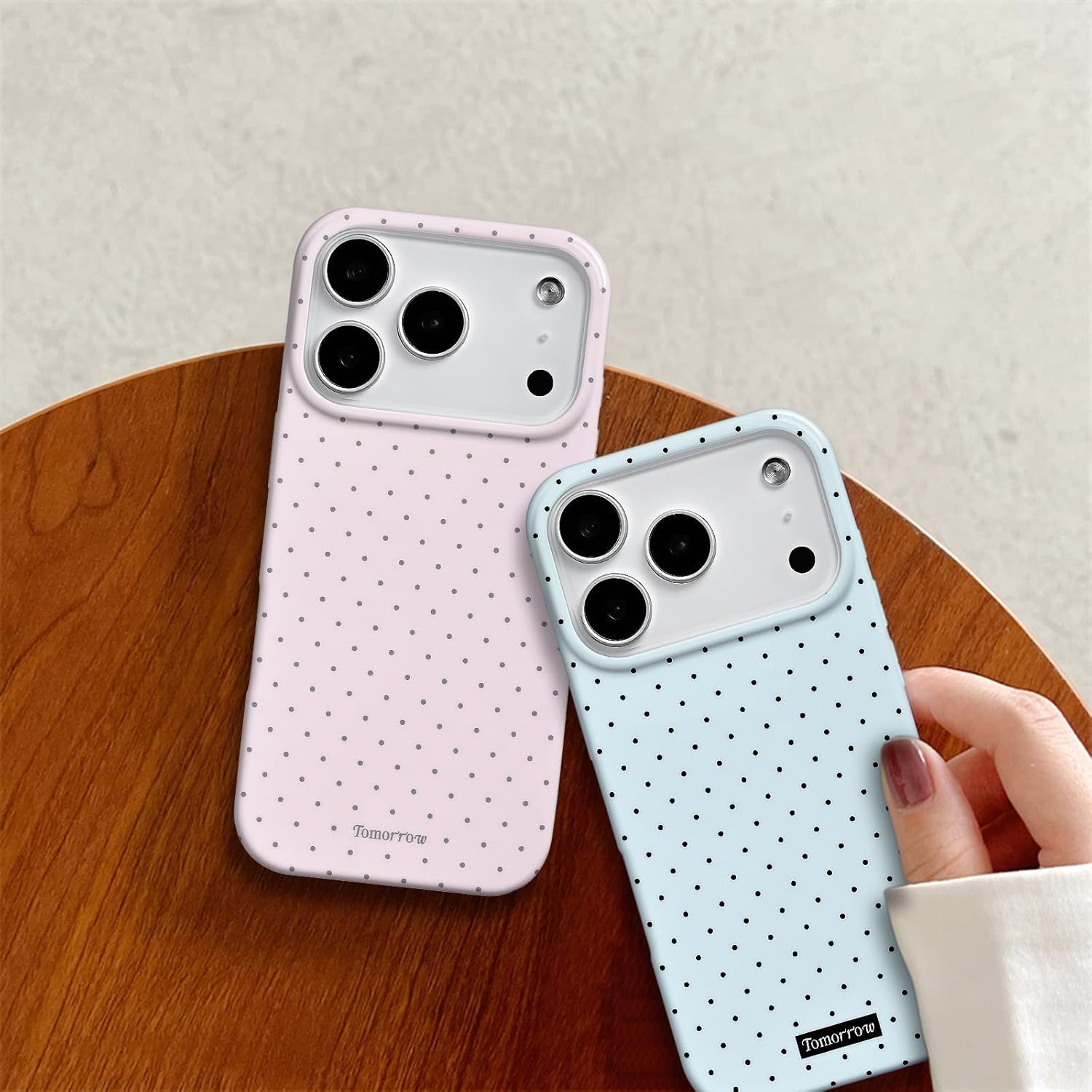 Sloveic for iPhone 16 Case with Cute Fashion Polka Dot Aesthetics Design Simple Case for Soft TPU Slim Protection Cover for Women Girls-White