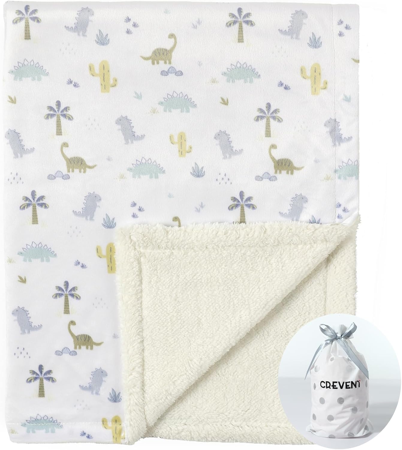 CREVENT Minky Baby Blanket for Girls Boys, Soft Plush Receiving Blanket for Newborns - 76x102cm (Animal)
