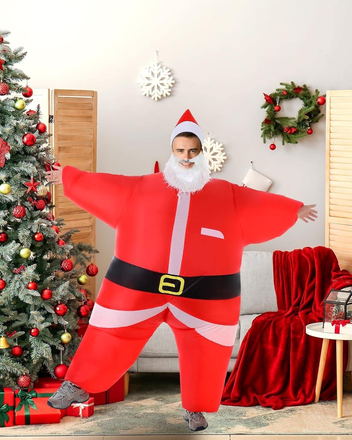 EukaLink Inflatable Christmas Costume Blow Up Funny Costume Suit Unisex Costumes Adult Cosplay Outfit