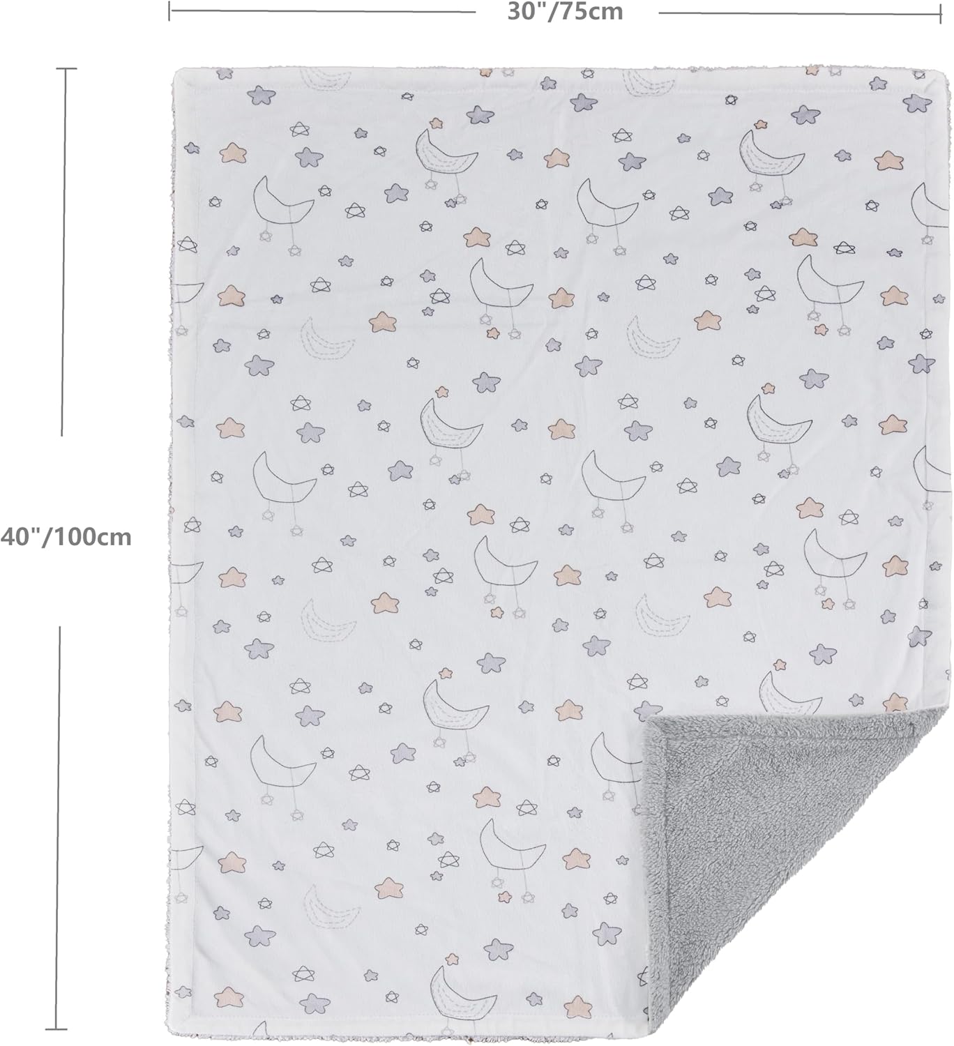 CREVENT Minky Baby Blanket for Girls Boys, Soft Plush Receiving Blanket for Newborns - 76x102cm (Animal)