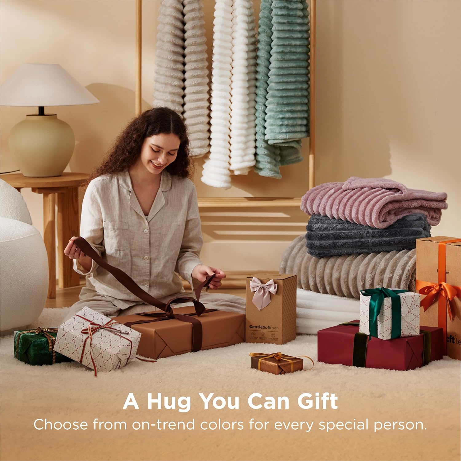 Bedsure Blanket for Couch, Super Cozy Soft Throw Blankets for Women, Cute Small Plush Fleece Throws for Girls, Off White, 50x60 Inches