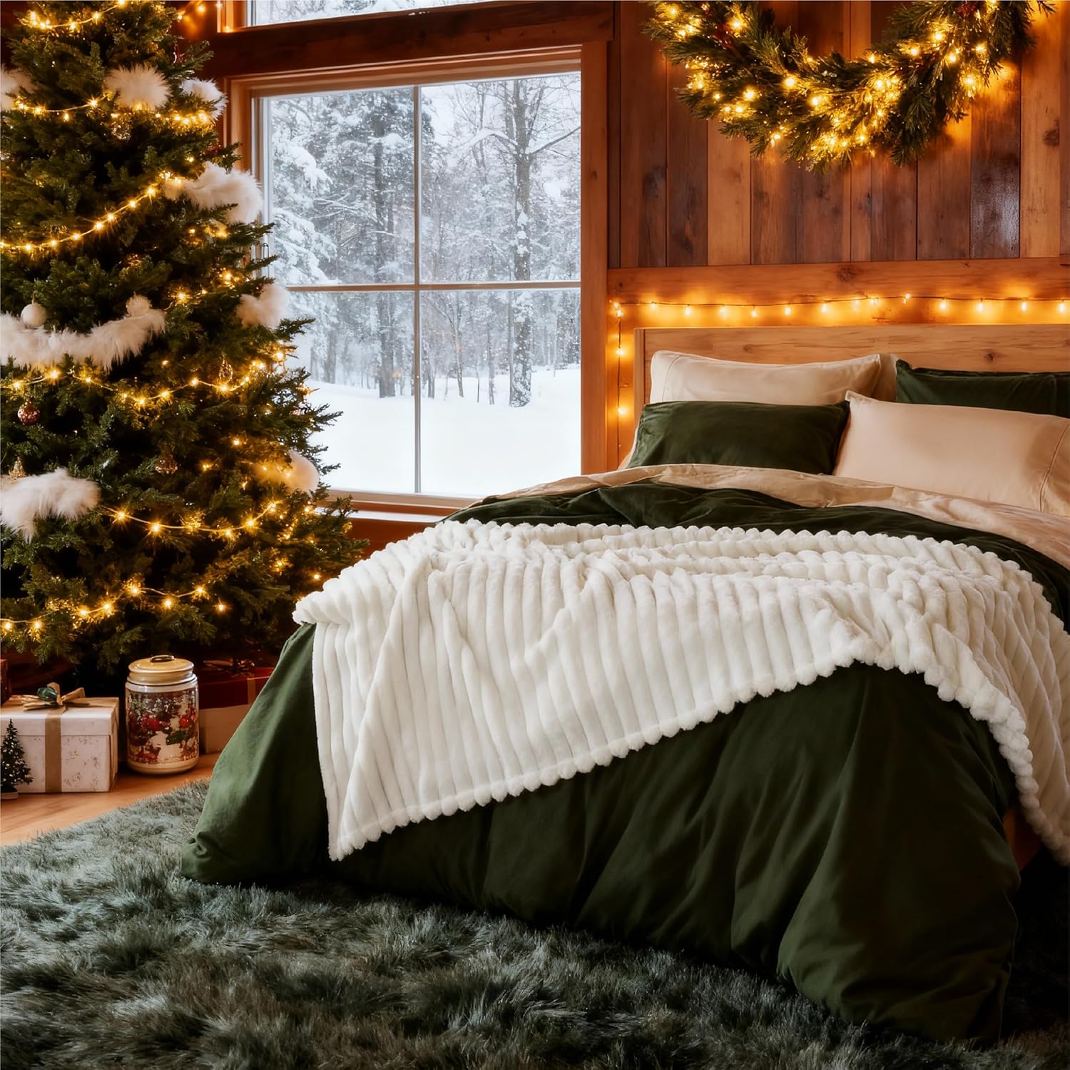 Bedsure Blanket for Couch, Super Cozy Soft Throw Blankets for Women, Cute Small Plush Fleece Throws for Girls, Off White, 50x60 Inches