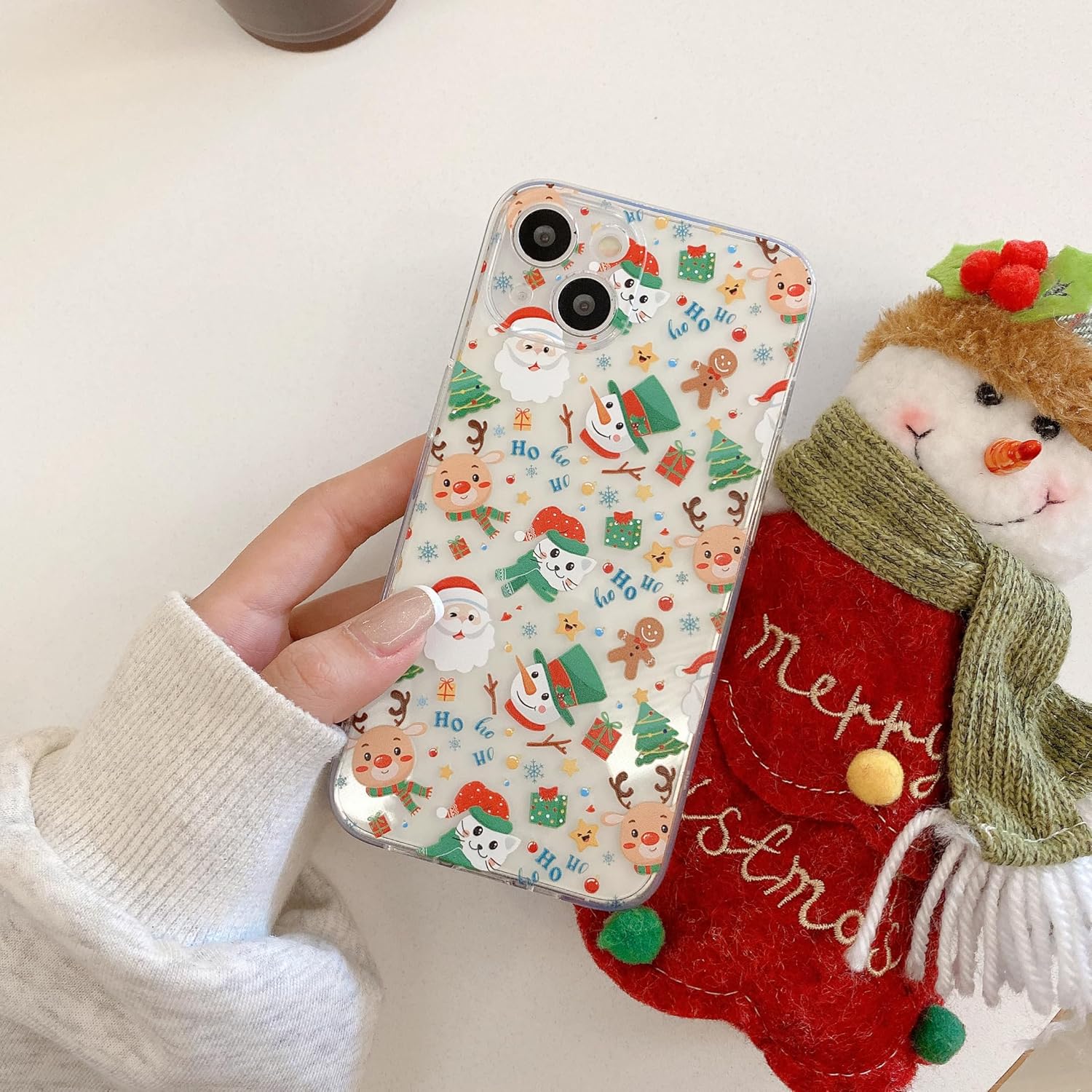 Christmas Phone Case for iPhone 11-17 Cute Merry Christmas Pattern Case Compatible with Magsafe Red Xmas Santa Tree Candy Pattern Cover for Women and Girls - Gingerbread