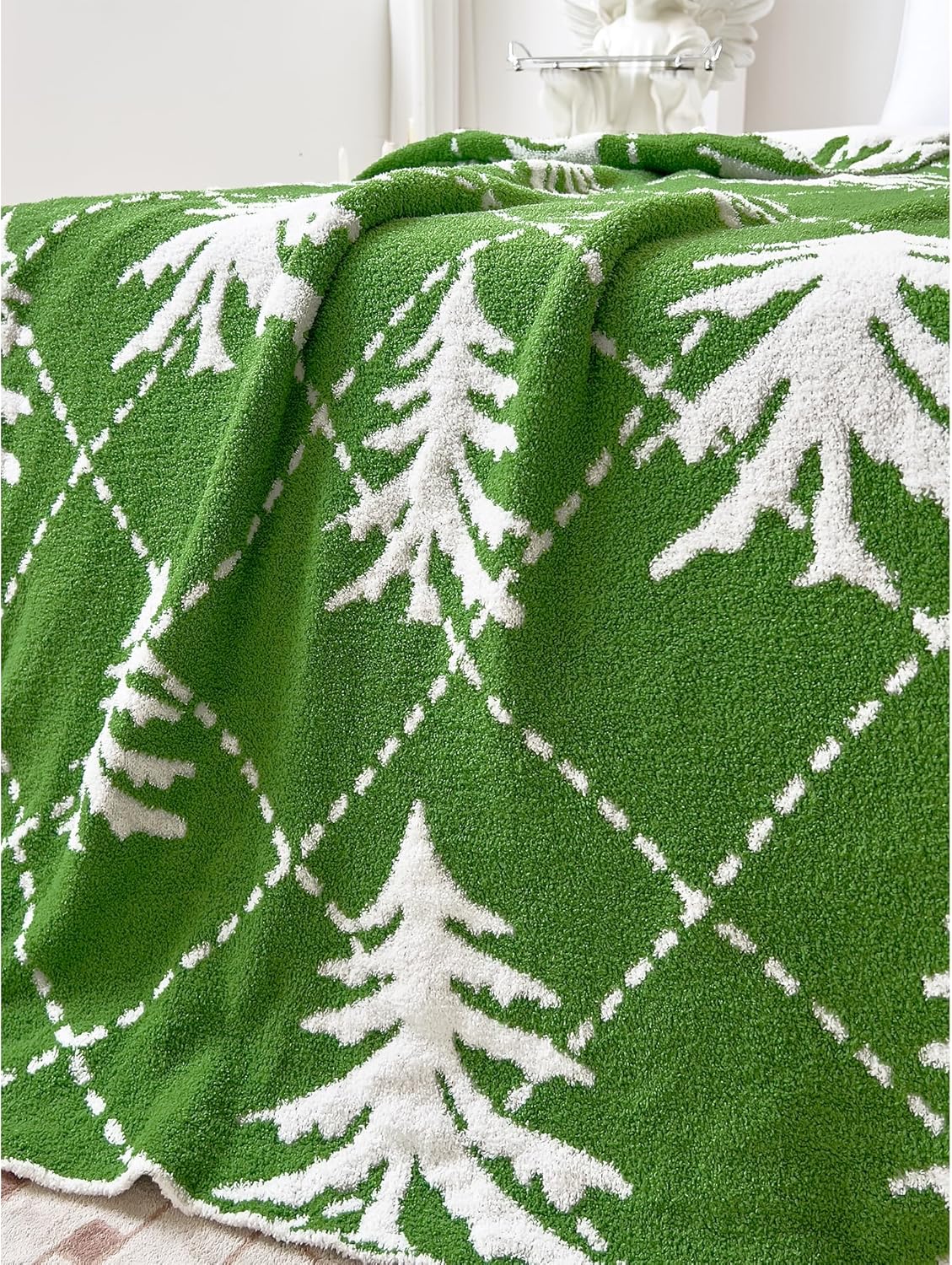 REPRECONF ZASTION Plaid Throw Blanket Ultra Soft Cozy Microfiber Knitted Lightweight Fleece Blanket for Couch Bed Travel Cream 130cm x 150cm