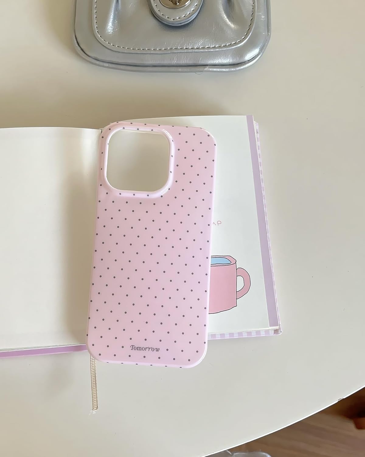 Sloveic for iPhone 16 Case with Cute Fashion Polka Dot Aesthetics Design Simple Case for Soft TPU Slim Protection Cover for Women Girls-White