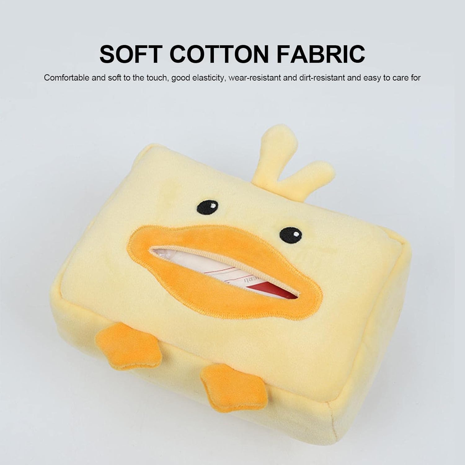 Baogao Cartoon Plush Animals Tissue Box, Cute Paper Holder for Car, Universal Vehicle Backseat Plush Tissue Organizer