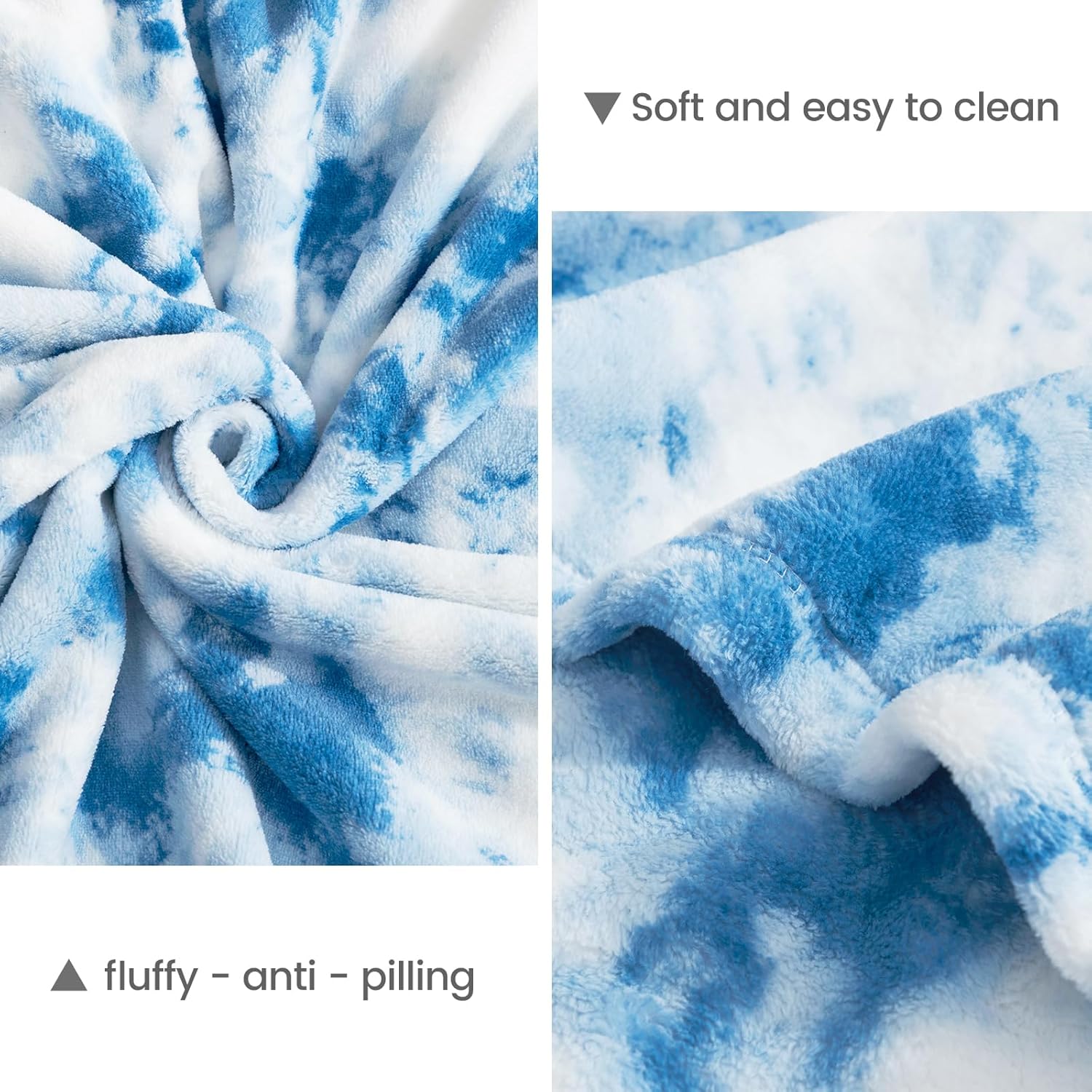 Cozy Bliss Cow Print Fuzzy Throw Blanket for Couch - Thick Soft Warm Non Shedding Fleece Blankets for Western Décor Room, for Kids, Women Men Girls, Teal Blue 50*60