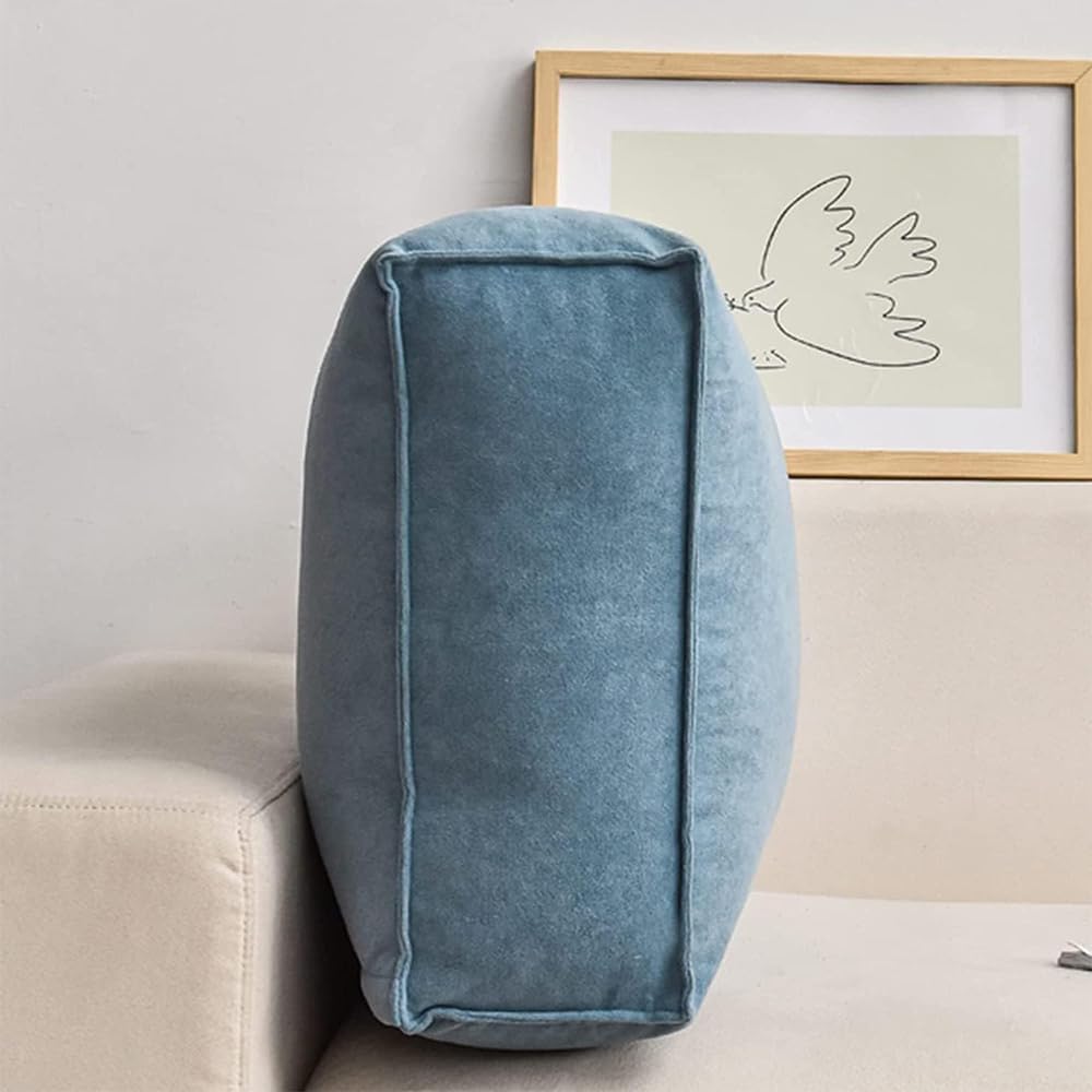 HYAVIA Rectangular Sofa Back Cushion – Large Bedside Pillow Tatami Backrest, Soft Removable Waist Pillow for Couch & Bed, Reading Pillow with Lumbar Support (60×12×45cm, Blue)