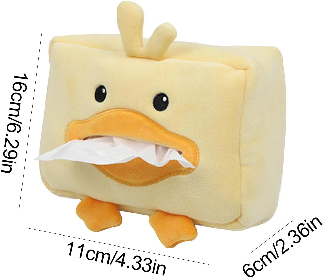 Baogao Cartoon Plush Animals Tissue Box, Cute Paper Holder for Car, Universal Vehicle Backseat Plush Tissue Organizer