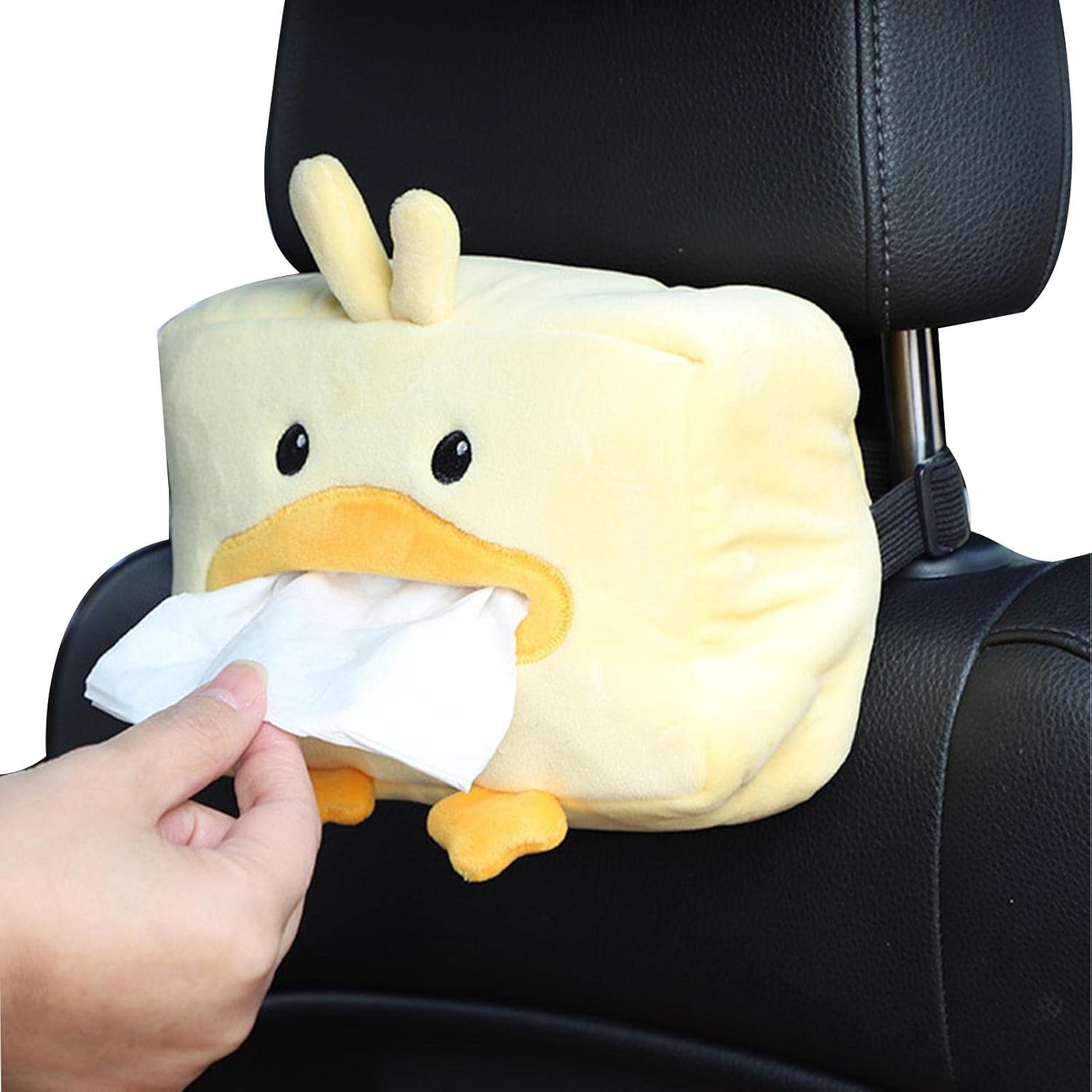 Baogao Cartoon Plush Animals Tissue Box, Cute Paper Holder for Car, Universal Vehicle Backseat Plush Tissue Organizer