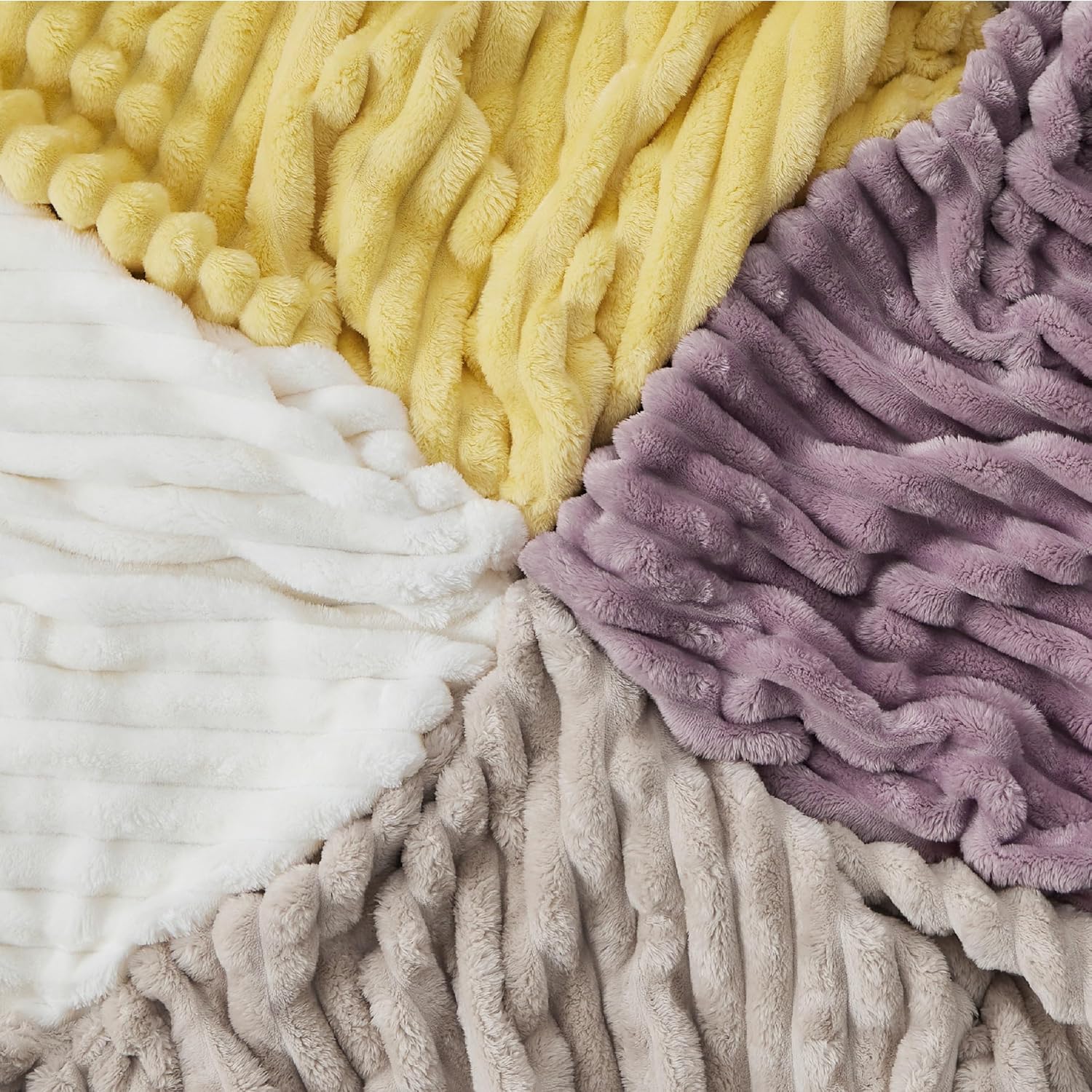 Bedsure Blanket for Couch, Super Cozy Soft Throw Blankets for Women, Cute Small Plush Fleece Throws for Girls, Off White, 50x60 Inches