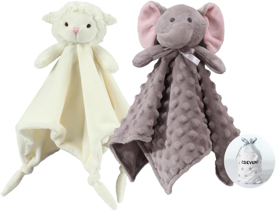 CREVENT Minky Baby Blanket for Girls Boys, Soft Plush Receiving Blanket for Newborns - 76x102cm (Animal)
