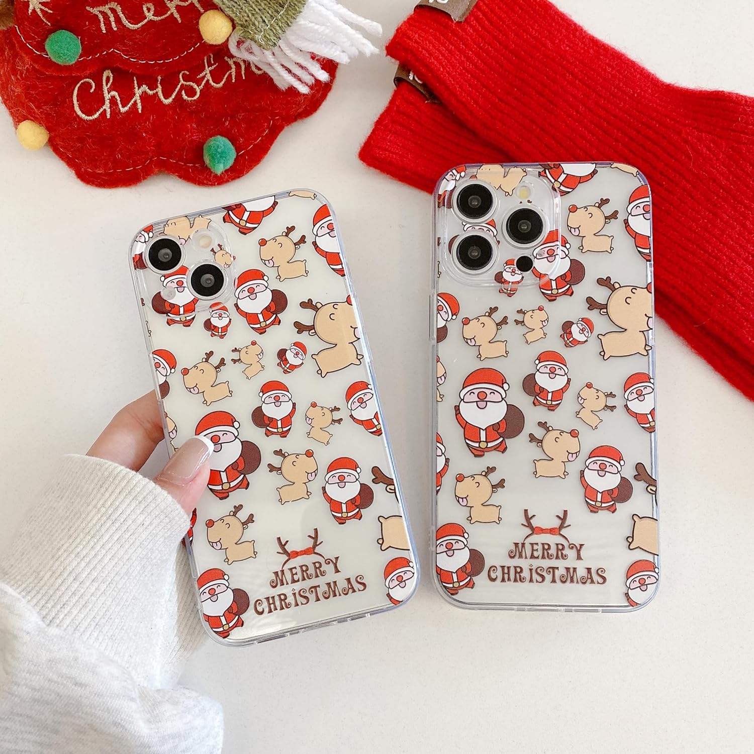 Christmas Phone Case for iPhone 11-17 Cute Merry Christmas Pattern Case Compatible with Magsafe Red Xmas Santa Tree Candy Pattern Cover for Women and Girls - Gingerbread