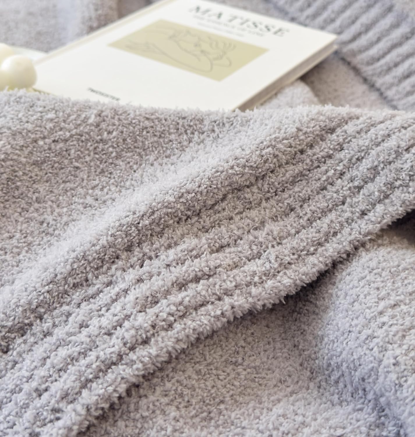 REPRECONF ZASTION Plaid Throw Blanket Ultra Soft Cozy Microfiber Knitted Lightweight Fleece Blanket for Couch Bed Travel Cream 130cm x 150cm