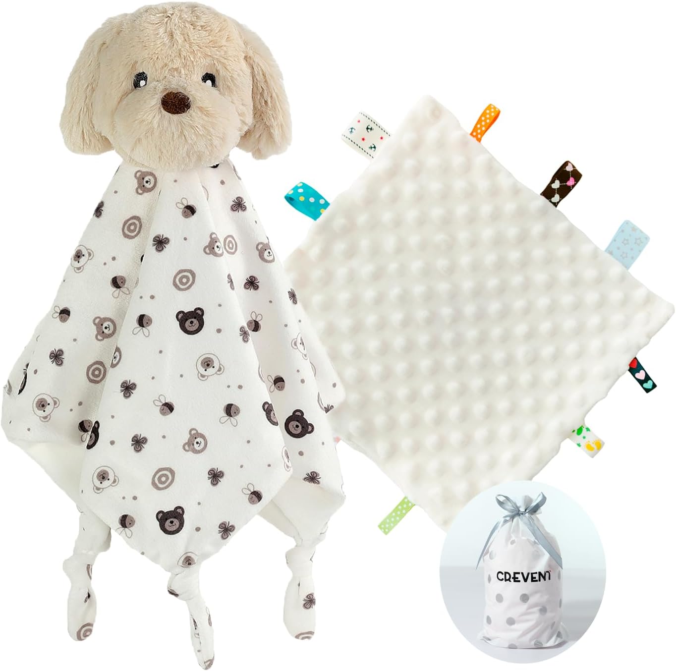 CREVENT Minky Baby Blanket for Girls Boys, Soft Plush Receiving Blanket for Newborns - 76x102cm (Animal)