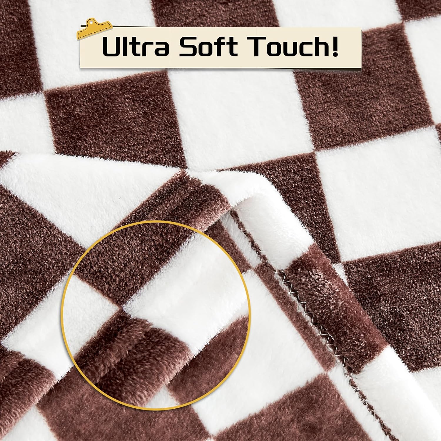 Yurhap Checkered Baby Blanket Fleece Baby Blankets for Boys, Ultra Soft Cozy Fluffy Infant Toddler Newborn Receiving Blankets for Crib Stroller, 30''x40'', Blue