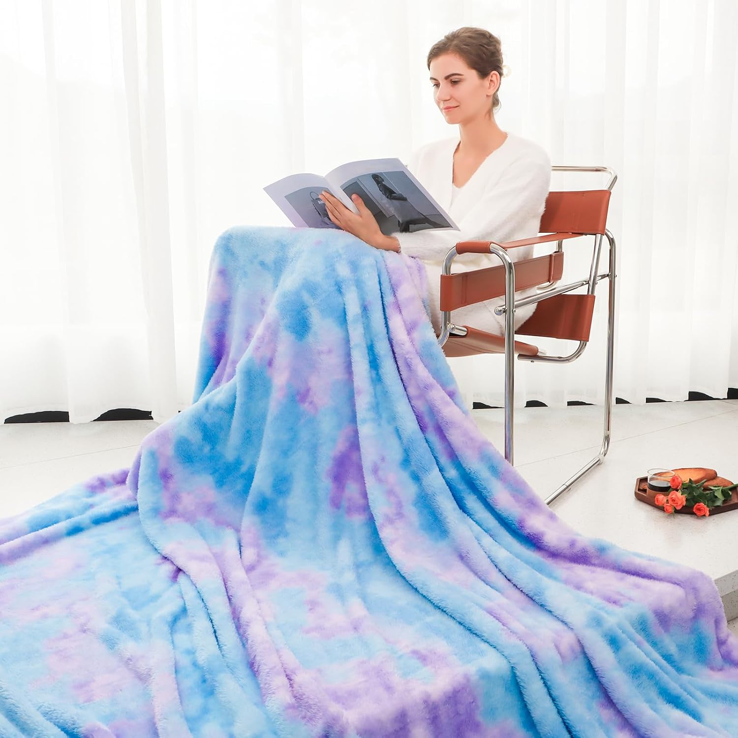 MUGD Blankets Fuzzy Soft Fleece Throw Blanket Cozy Soft Warm Throw Blanket for Bed