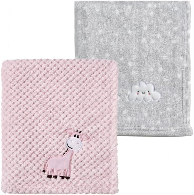 CREVENT Minky Baby Blanket for Girls Boys, Soft Plush Receiving Blanket for Newborns - 76x102cm (Animal)
