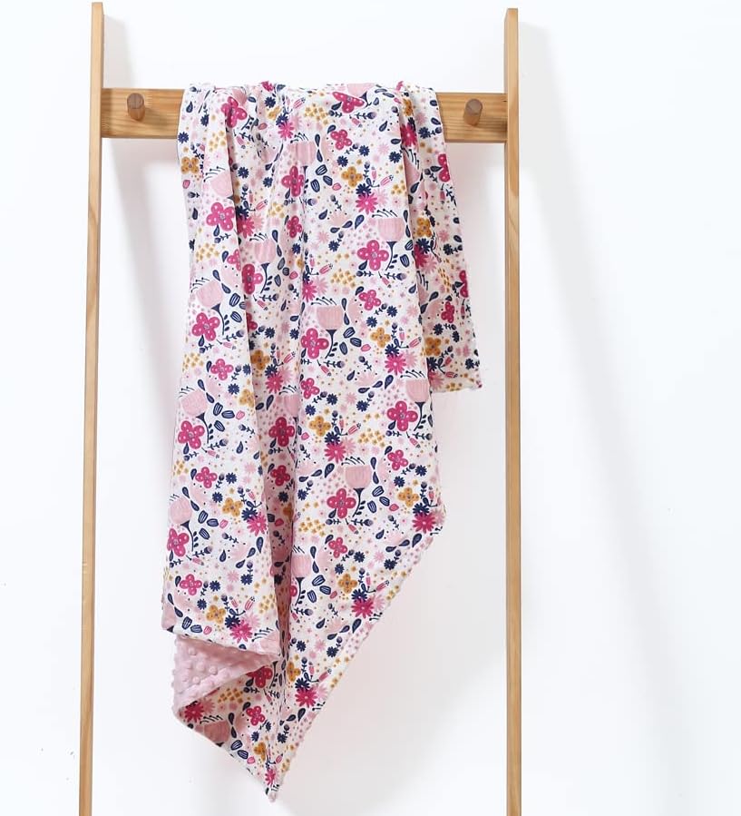 CREVENT Minky Baby Blanket for Girls Boys, Soft Plush Receiving Blanket for Newborns - 76x102cm (Animal)