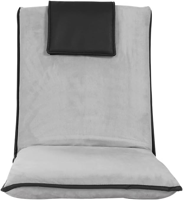 Artiss 2X Floor Chair, Adjustable Futon Lounge Sofa Bed Cushions Recliner Folding Stadium Chairs Cushion Couch Bed Outdoor Bedroom Living Room Furniture, Soft Backrest Easy Carry Space Saving Grey