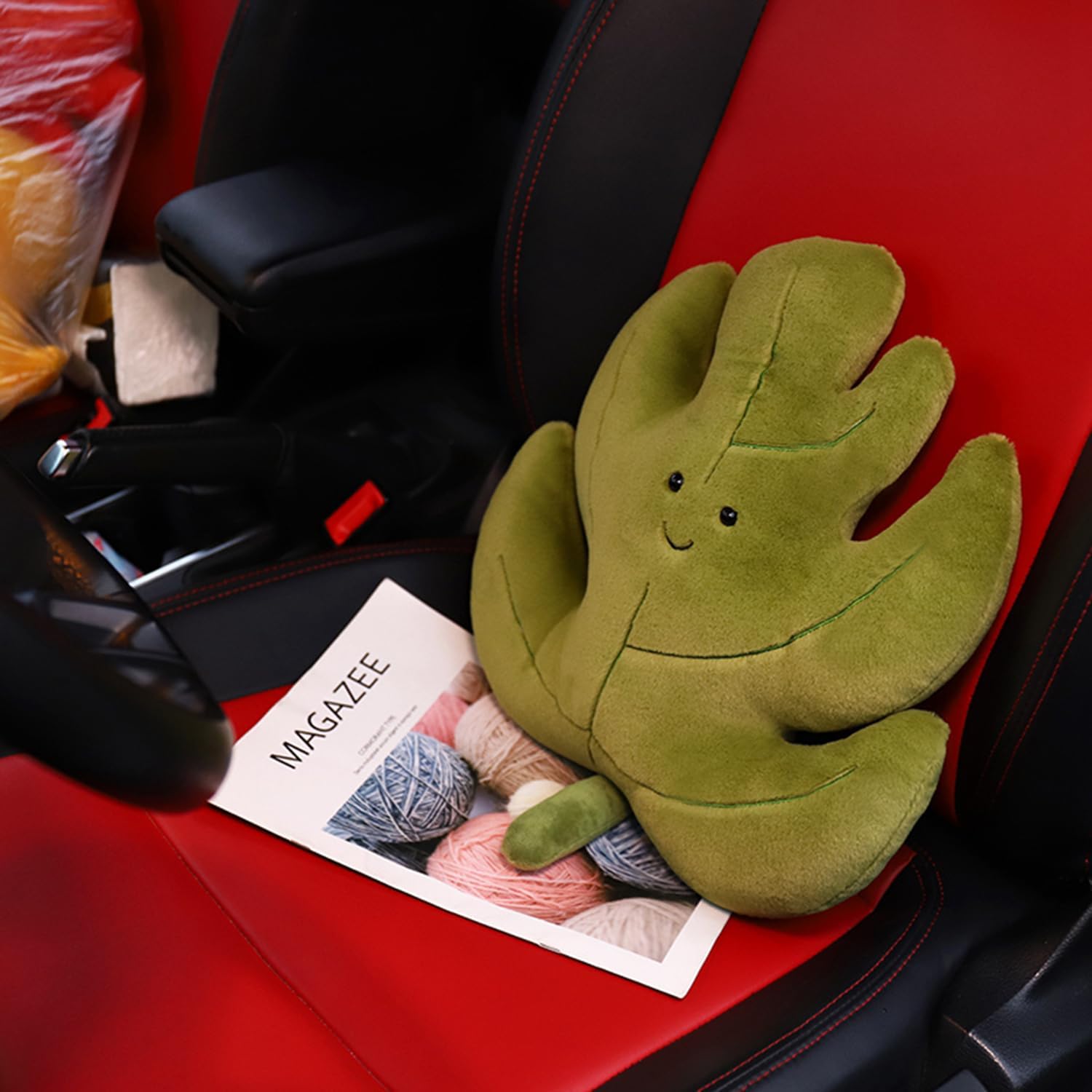 TONGSONG Soft Plush Maple Leaf Pillow Stuffed Animal Toy Plushies Home Decor for Lover on Birthday and Holiday