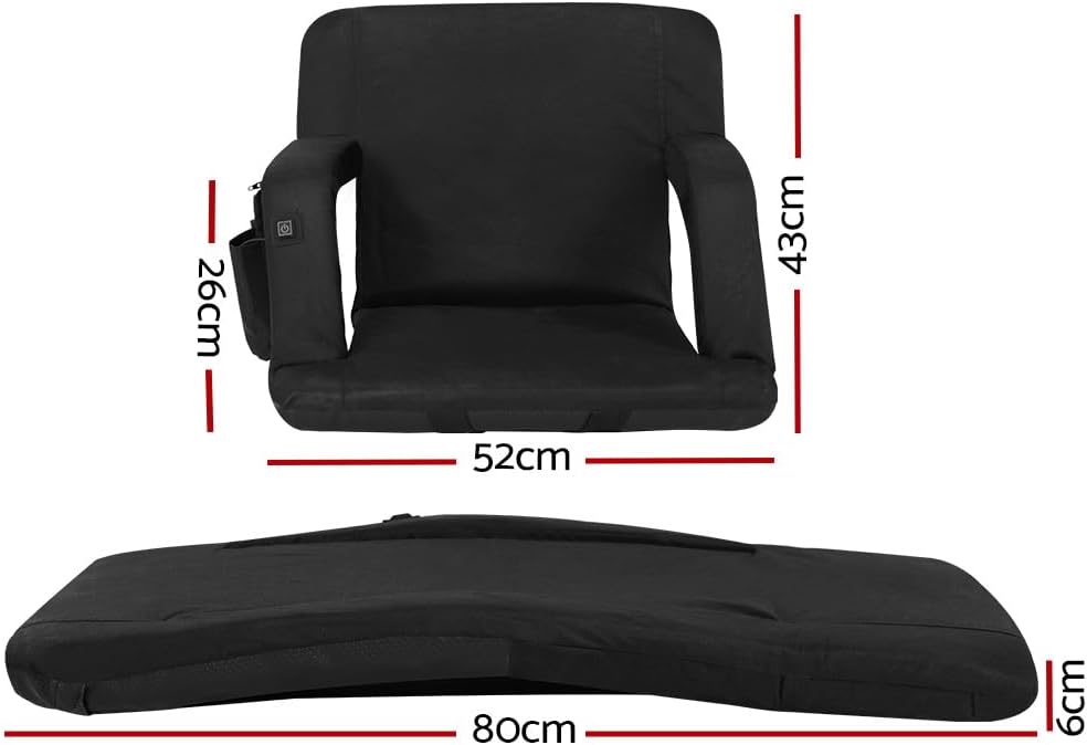 Artiss 2X Floor Chair, Adjustable Futon Lounge Sofa Bed Cushions Recliner Folding Stadium Chairs Cushion Couch Bed Outdoor Bedroom Living Room Furniture, Soft Backrest Easy Carry Space Saving Grey