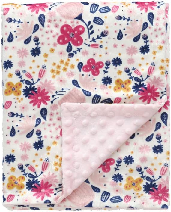 CREVENT Minky Baby Blanket for Girls Boys, Soft Plush Receiving Blanket for Newborns - 76x102cm (Animal)
