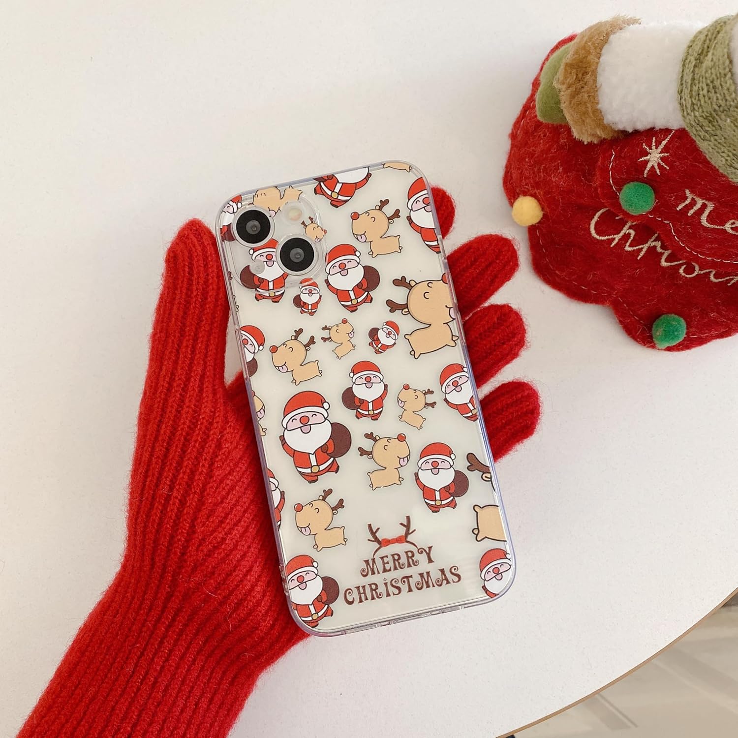 Christmas Phone Case for iPhone 11-17 Cute Merry Christmas Pattern Case Compatible with Magsafe Red Xmas Santa Tree Candy Pattern Cover for Women and Girls - Gingerbread